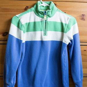 Mini Boden HalfZip Blue Colorbloc Sweater - 9/10Yr